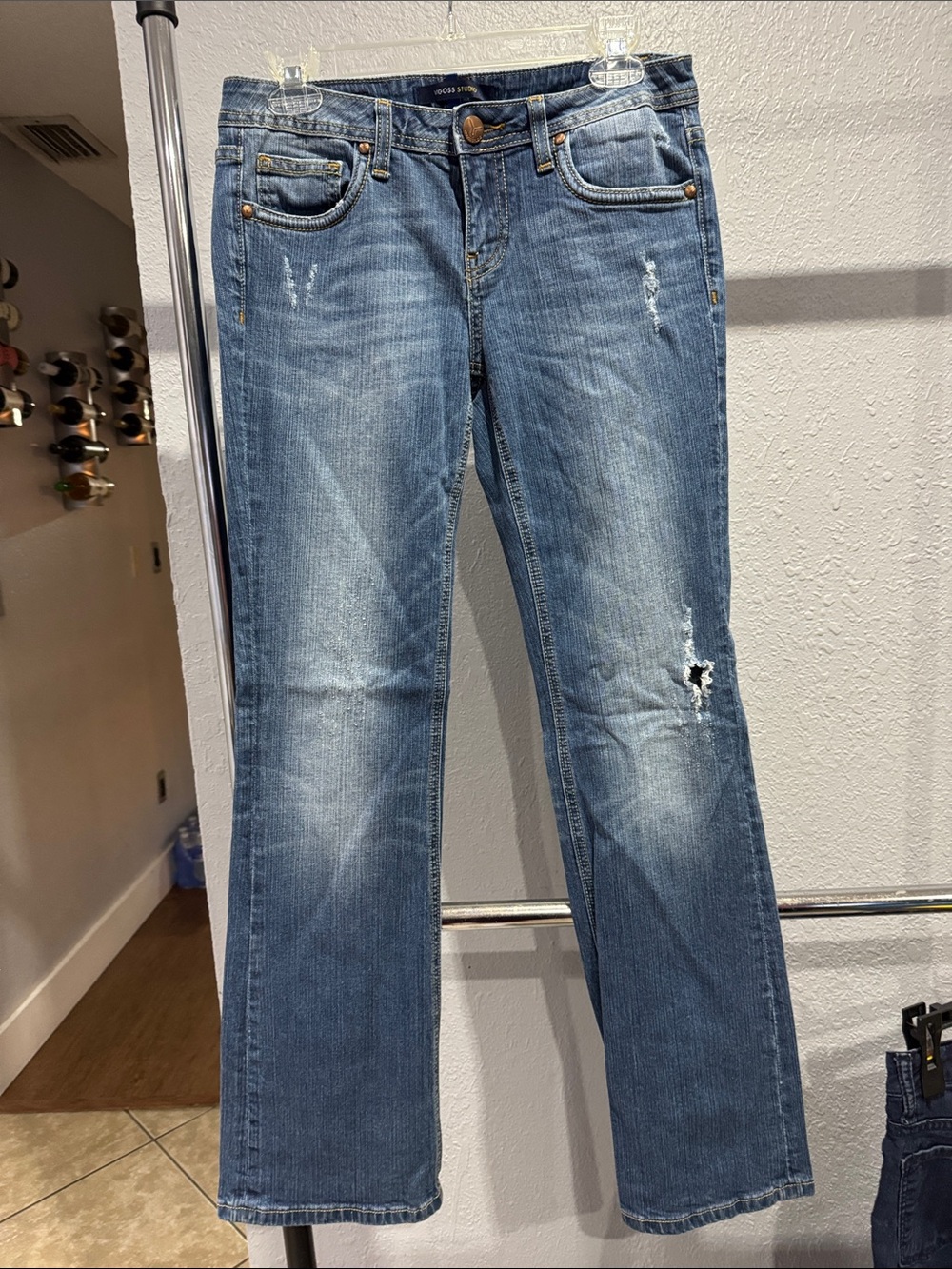 Black Rivet Women's Light Blue Distressed Bootcut Jeans